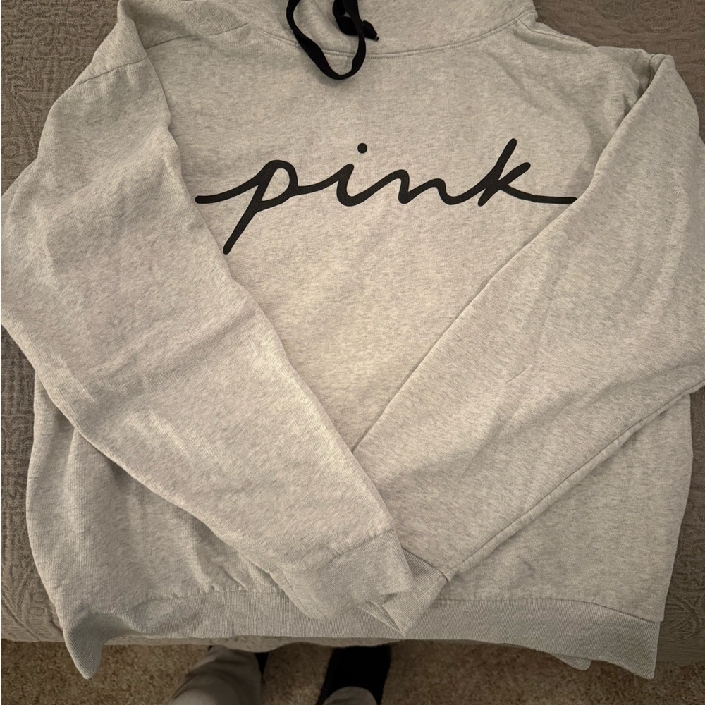 PINK Victoria's Secret Light Gray Cowl Neck Sweater